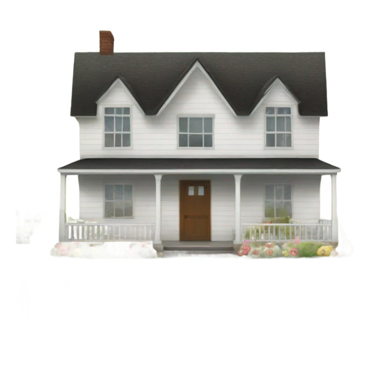 Farmhouse with a white picket fence sticker