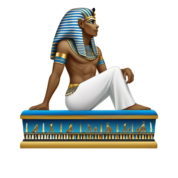 egypt full body pharaoh sarcophagus coffin gold blue white black  sticker