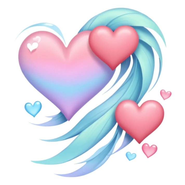 a flow of wind with hearts in it sticker
