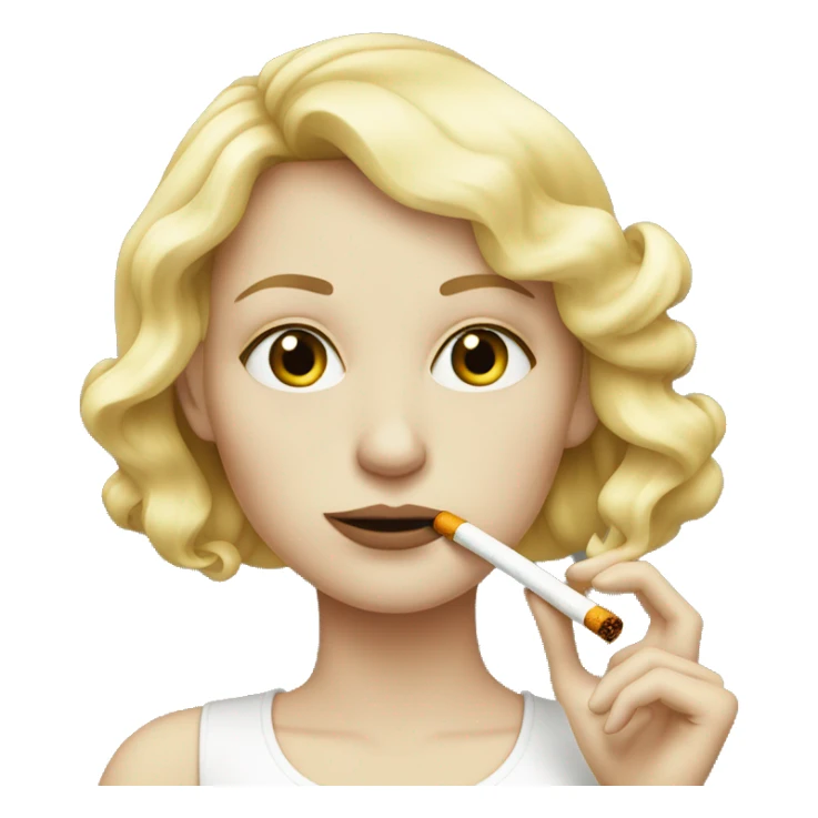 blonde, really pale girl smoking a cig  sticker