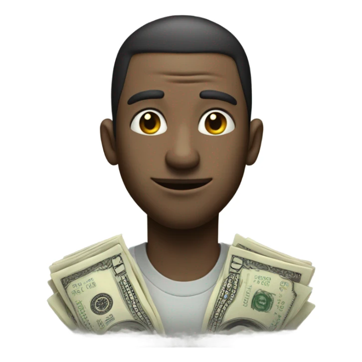 Man who really loves money with a big nose  sticker