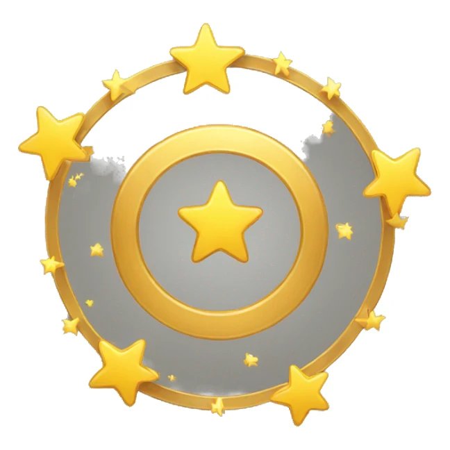 Golden stars spinning in a circle sticker