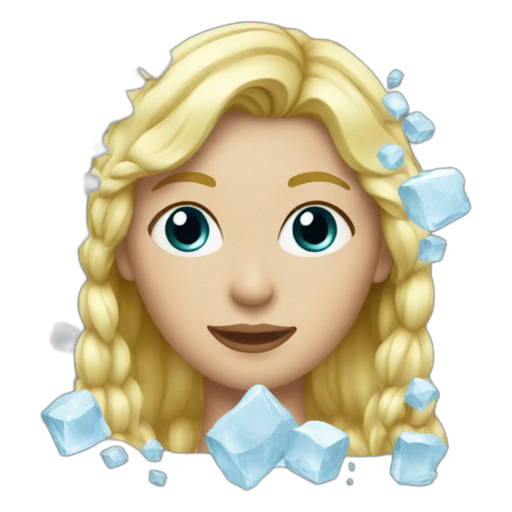 A blond women made of ice sticker