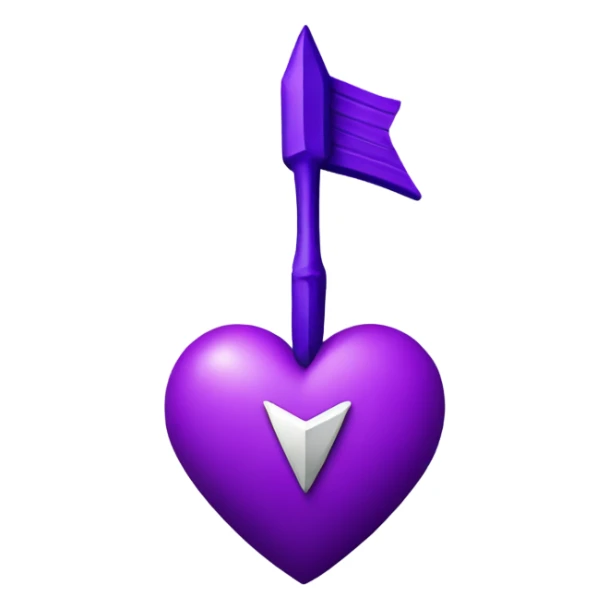 A Purple Heart with an arrow threw it sticker