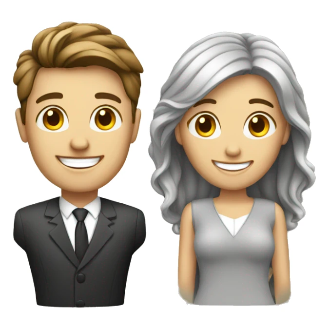 happy young managers man and woman  sticker