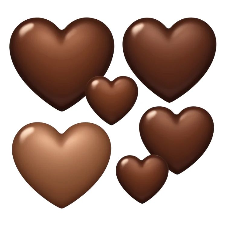 Neutral brown hearts from light to dark individual sticker