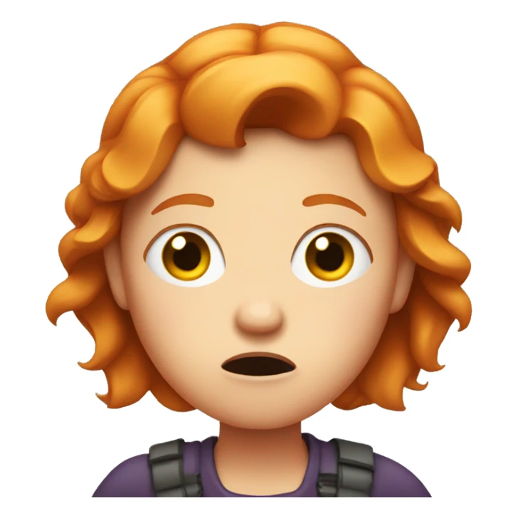 ginger girl being mad and confused  sticker