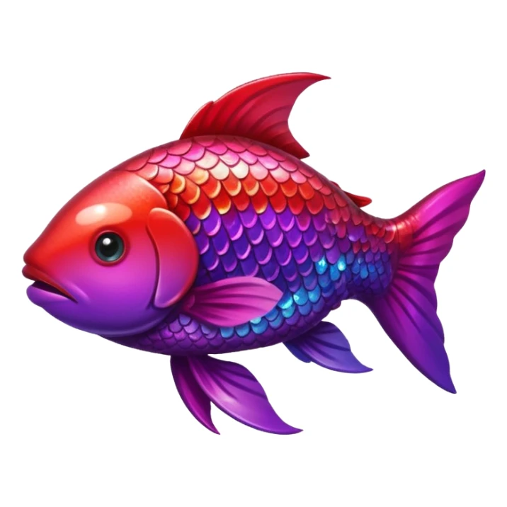 color gradient between red and purple glitter cute happy carp sticker