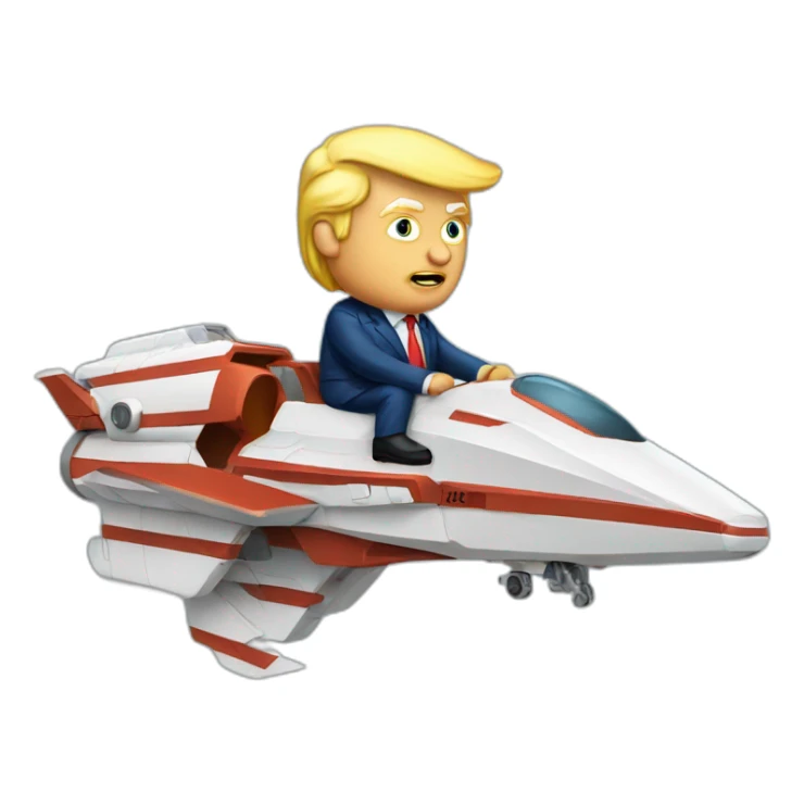 Trump flying to mars on a falcon sticker