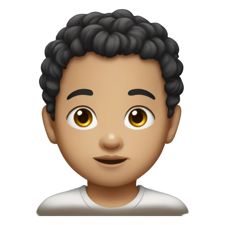 Southeast Asian male infant with black curly hairSou sticker