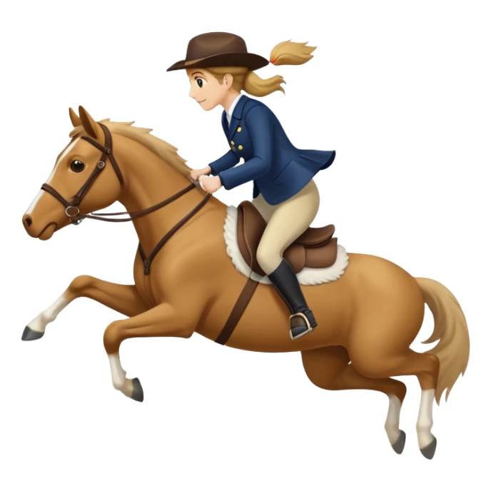 person riding a horse jumping over a dog sticker