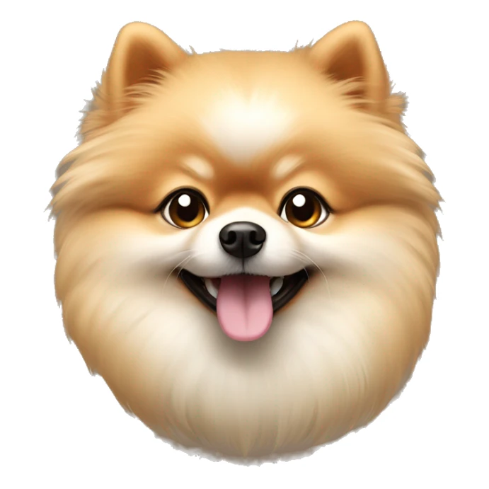 a silly beige cute little pomeranian sticker