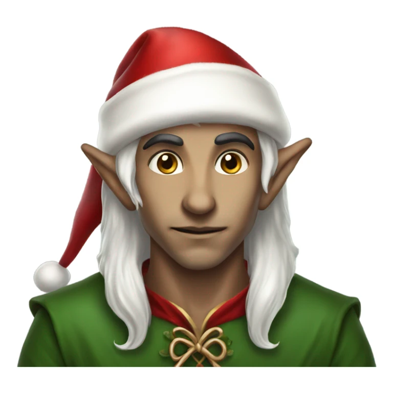 rogue male elf fantasy wearing santa hat sticker