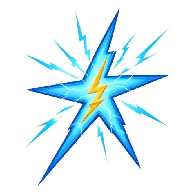 A glowing blue Smite 2 lightning bolt inside a crosshair. sticker