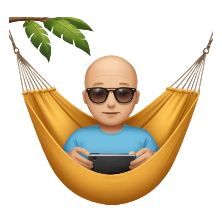 Bald in a hammock sticker