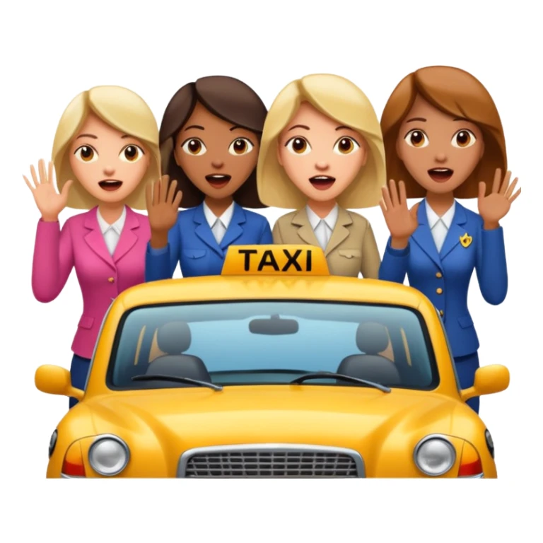Group of gorgeous women yelling at a taxi driver  sticker