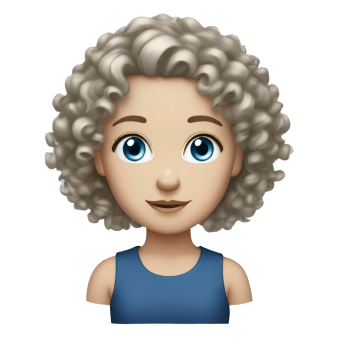 White girl curly hair blue eyes sticker