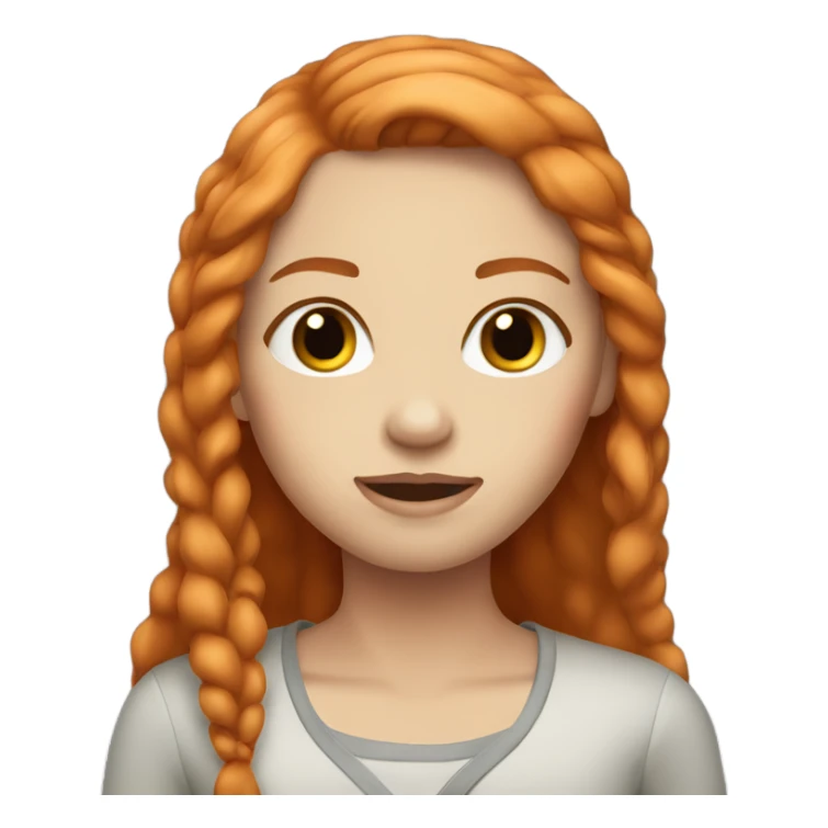 Ginger girl straight hair dark eye sticker