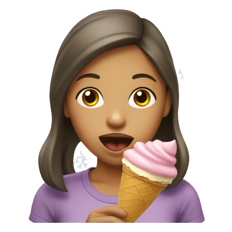 Girl eating ice cream sticker