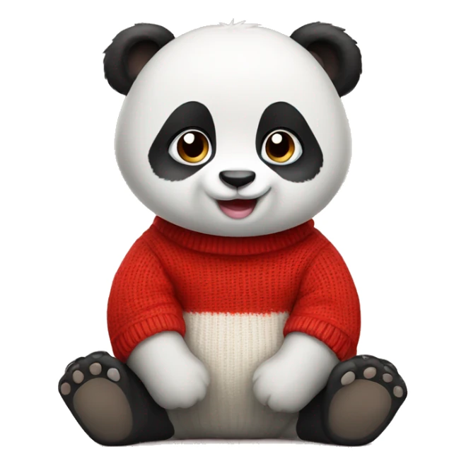 Baby panda with cute eyes wearing red sweater  sticker
