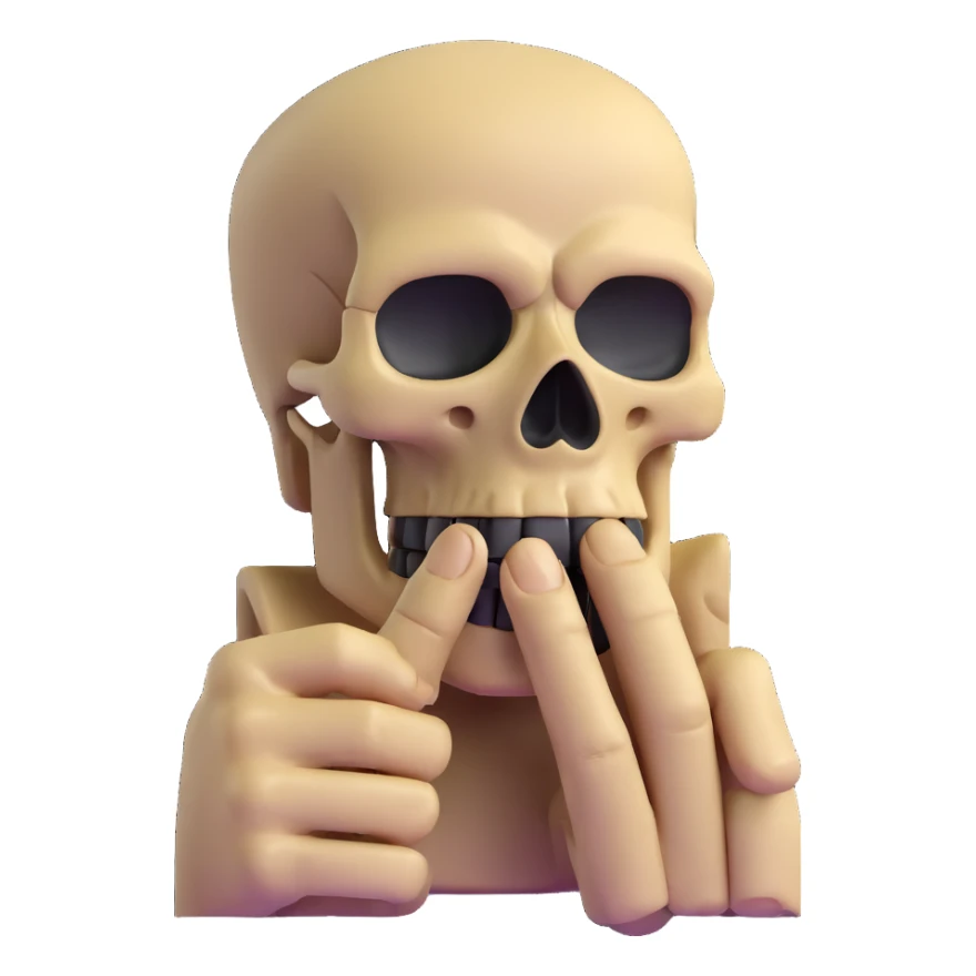 sigma moai skull with finger to lips sticker