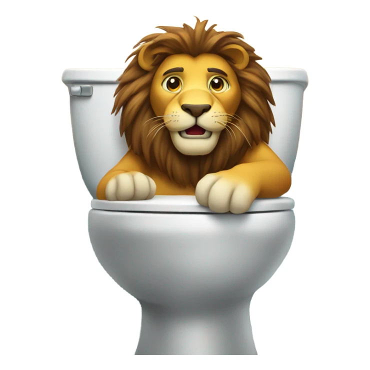 A lion on the toilet sticker