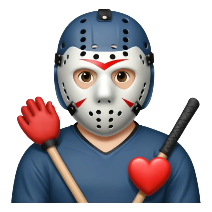Jason Voorhees, looking cute, heart-shaped hands sticker