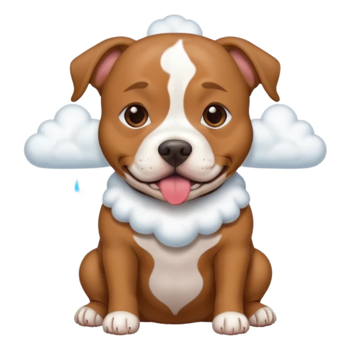 brown pit bull dog with  burp cloud  sticker
