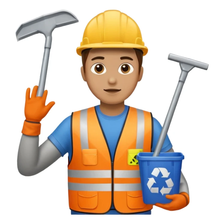 Waste Management, safety vest, trash picker sticker