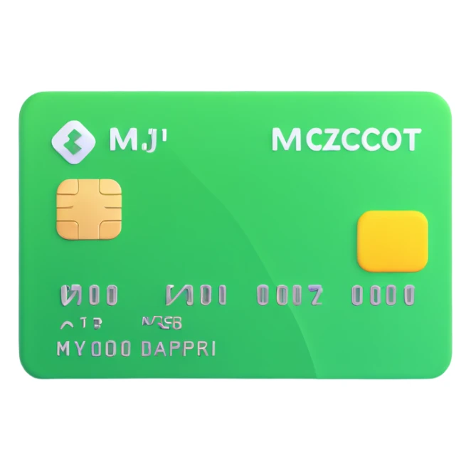 debit card emoji in light green color sticker