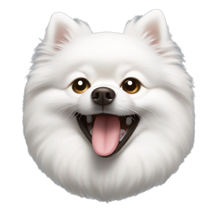 White Pomeranian Spitz yawns sticker