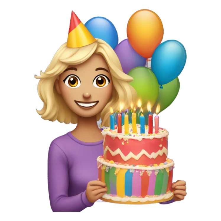 Maddie celebrating her birthday sticker