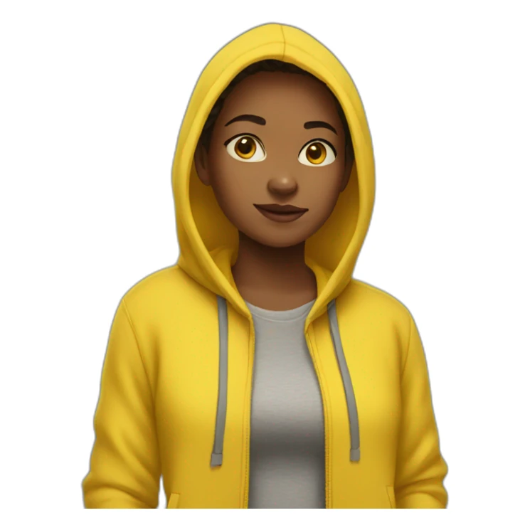 Girl in yellow hoodie sticker
