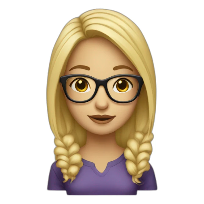 blonde-haired-girl-with-the-glases-What? sticker