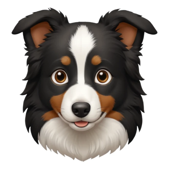 border collie black fur with brown on the eyebrows and neck sticker