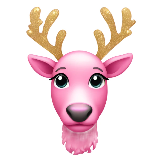 pink reindeer with pink bows and sparkles  sticker