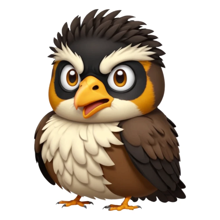 A angry common myna bird cute emoji sticker