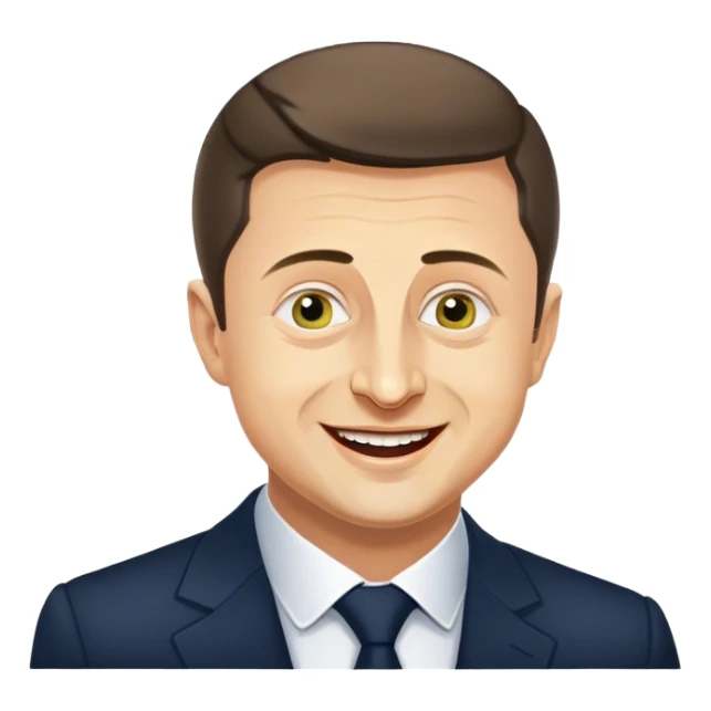 photorealistic Vladimir Zelensky is delighted sticker