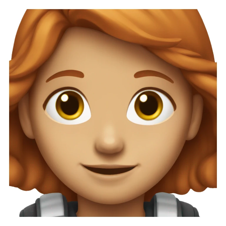 smiling girl with auburn hair sticker