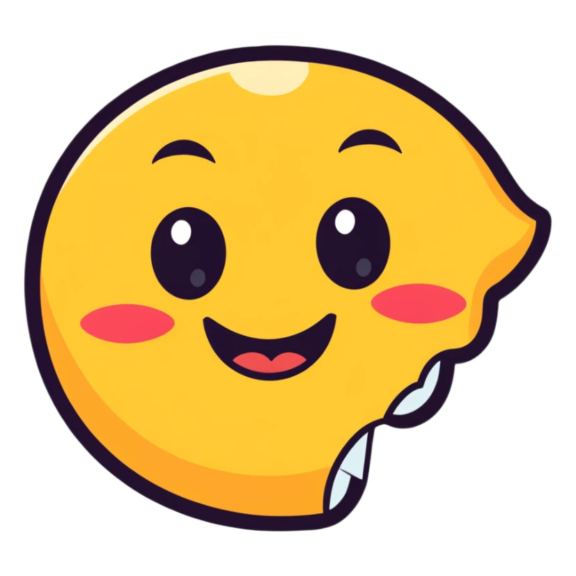 Emoji with winky face and biting lip sticker
