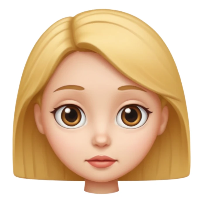 very big head and small body female cartoon sticker