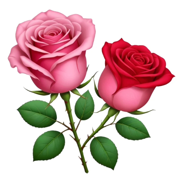 One pink🌹 and one red flower 🌹 on with red band  sticker