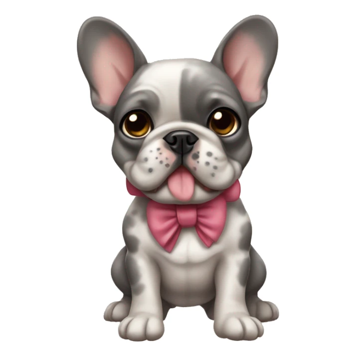 Merle French bulldog with bow  sticker