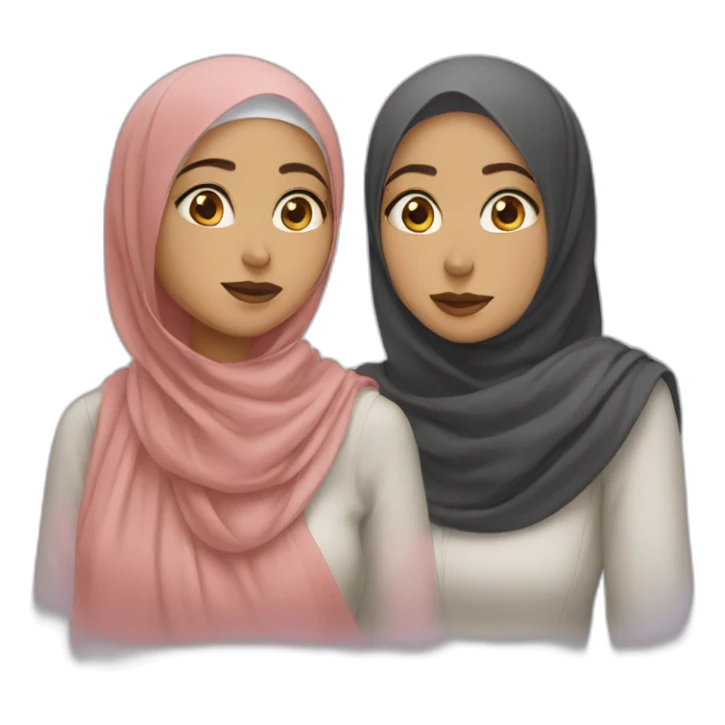 Two besties girl one with hijab sticker