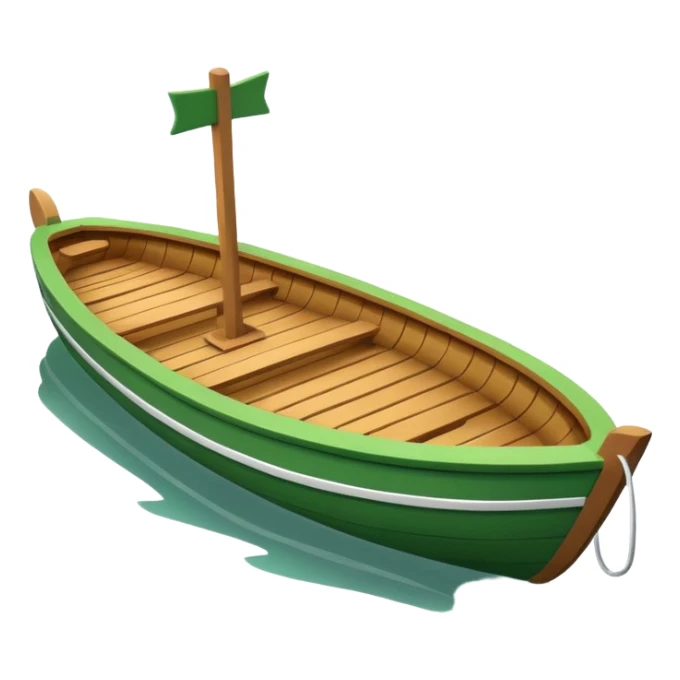 green boat in cartoon  sticker