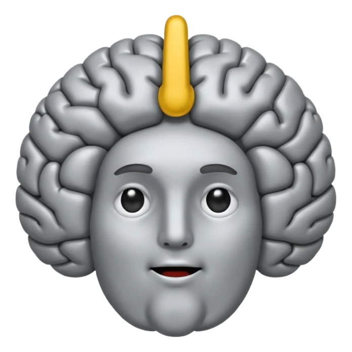 Brain flashing a peace sign sticker