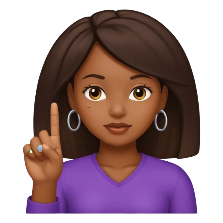 Black girl holding up just the middle finger sticker