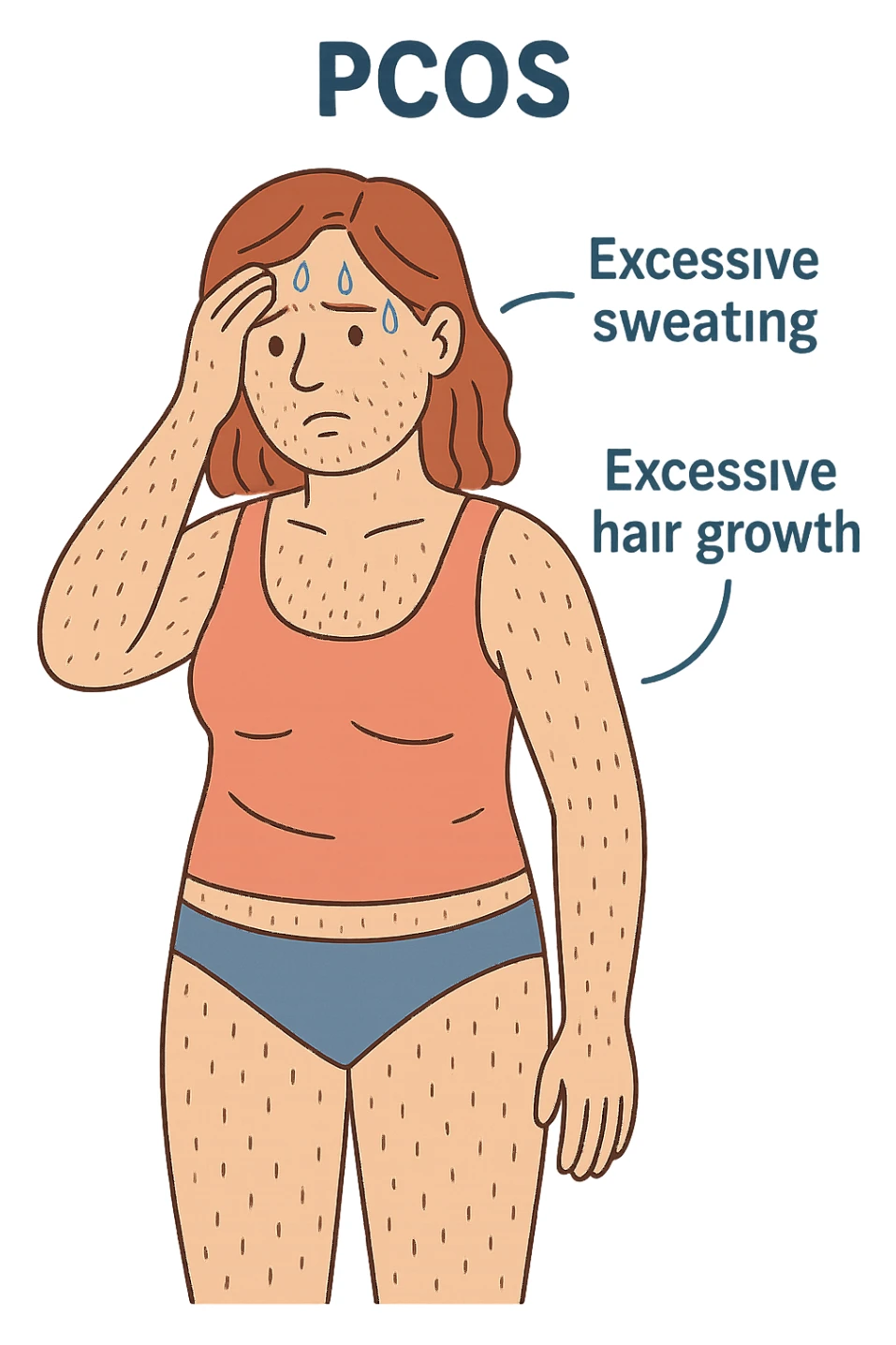 dONNA CON PCOS CON SUDORAZIONE E PELI OVUNQUE sticker