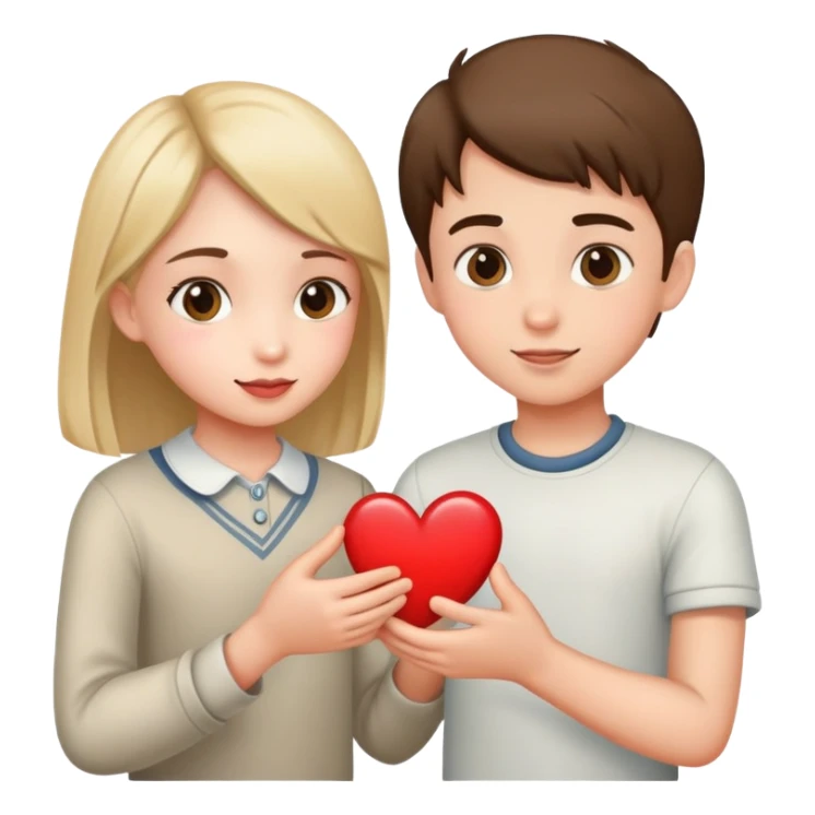 Boy giving heart to girl sticker