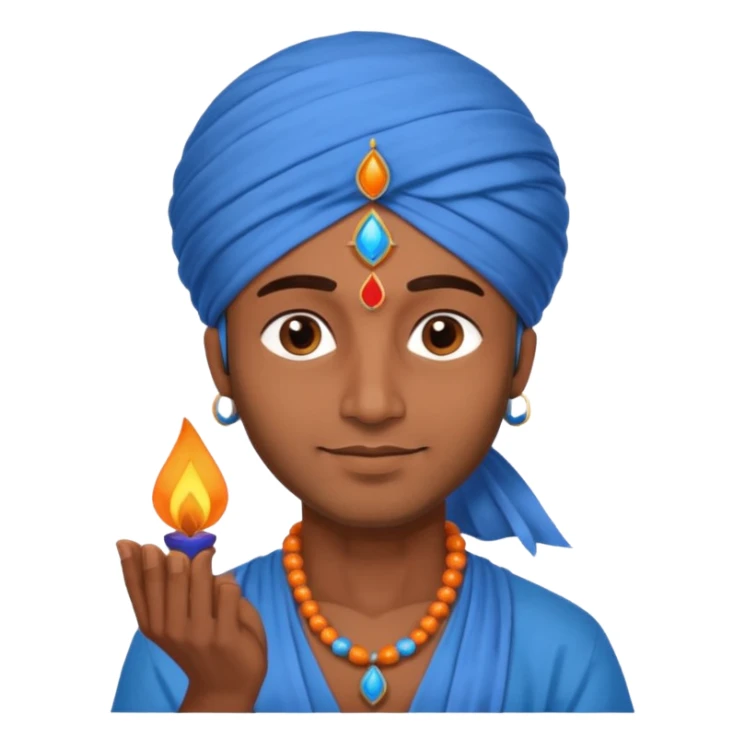 diwali man with blue turban and diwali sticker